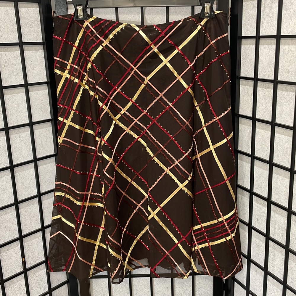 Nygård Petites Lined Skirt, Colorful Pre Loved, SZ 16